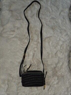 G.I.L.I. Brand new convertible leather Micro Bag Black Italian Crocodile